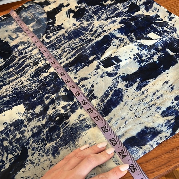 French Connection Tie Dye blue top with pocket - Picture 5 of 7